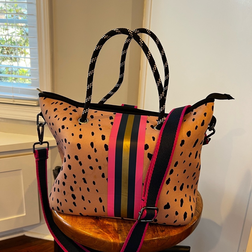 Haute Shore convertible design neoprene tote purse.
